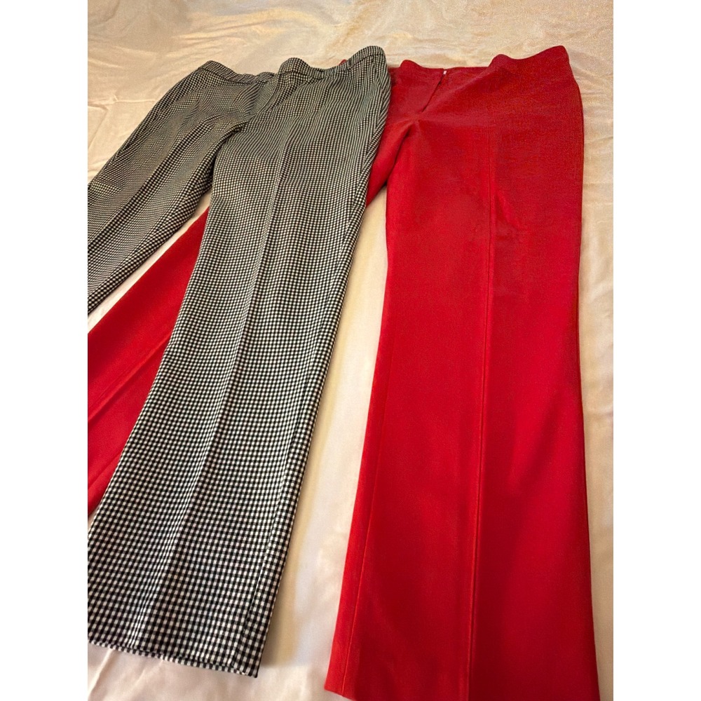 J. Jill Bundle 2 pcs Ankle Pants Size 14 Red Bi-Stretch & Gingham Check Trousers